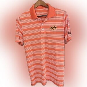 Oklahoma State Cowboys OSU Striped Polo | Men’s Medium | Orange Knights Apparel